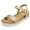 GOLD/PU, variant on Women’s Open Toe Ankle Strap Espadrille Casual Flatform Platform Wedge Sandals SUNNA GOLD/PU size 9