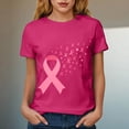thumbnail image 4 of Women Breast Cancer Print T Shirt Short Sleeve Women Short Sleeve Round Neck Tee Womens Basic T Shirts Tops, 4 of 8
