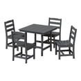 thumbnail image 2 of WestinTrends Ashore 5-Piece HDPE Outdoor Square Patio Dining Table Set with Armless Side Chairs, Gray, 2 of 15