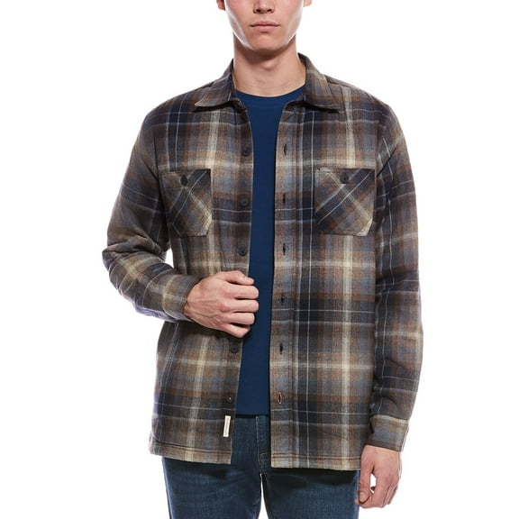 WEATHERPROOF VINTAGE mens Flannel Shirt Jacket, l, Blue