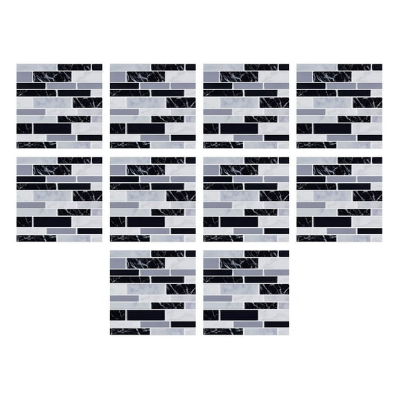 Qocolhg 1 Set Of 10pc Peel and Stick Backsplash Tiles for Kitchen, 10-Sheet Self Adhesive Removable Stick On Vinyl Wall Tile on Clearance