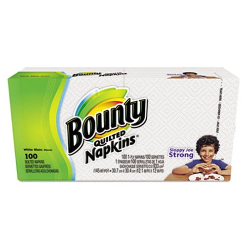 Bounty Quilted Napkins 1-Ply 12 1 x 12 White 100 Pack 20 Packs per Carton (PGC34884)