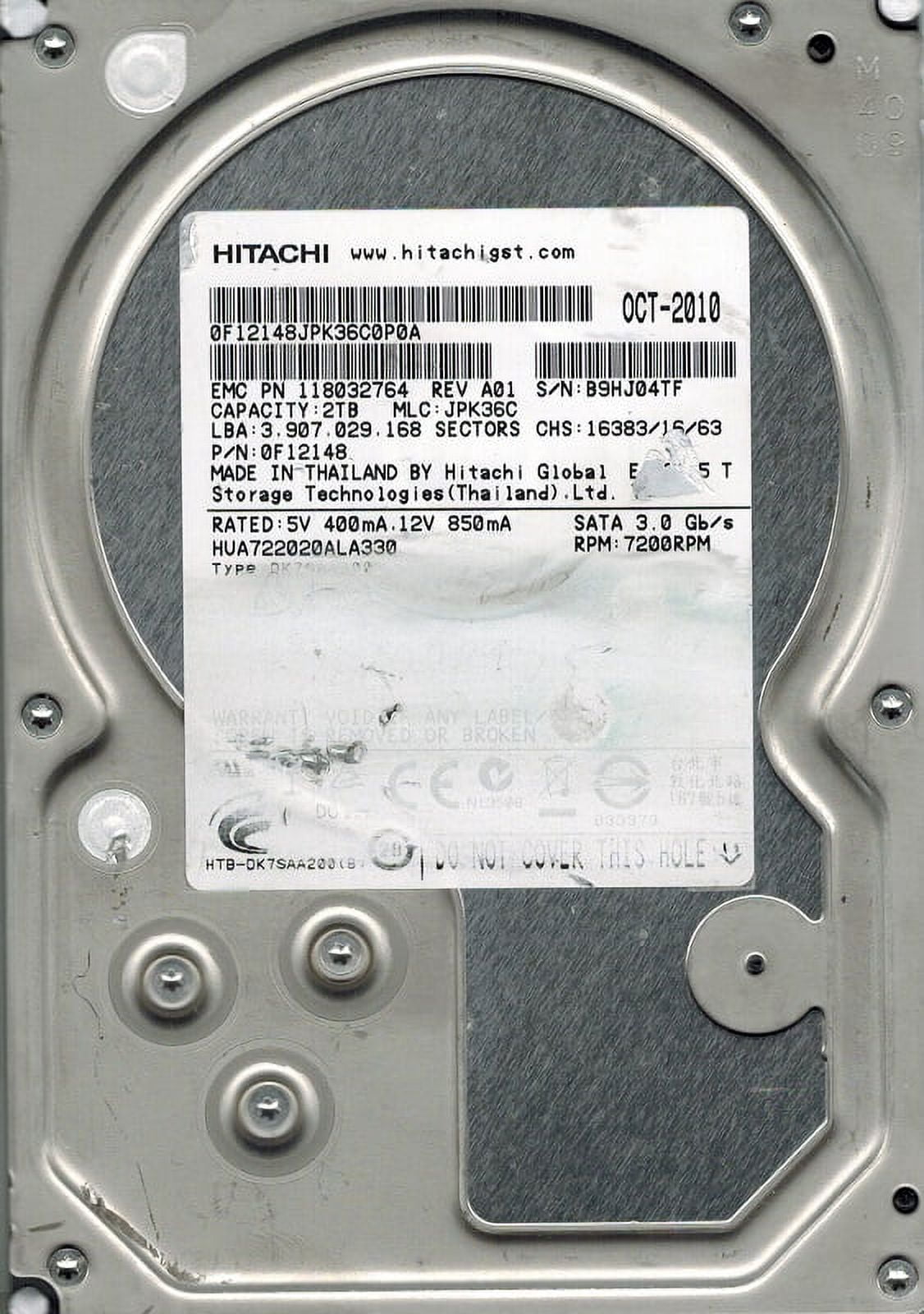 HDS723020BLA642, PN 0F12115, MLC MNR5C0, Hitachi 2TB SATA 3.5 Hard