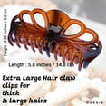 thumbnail image 5 of Extra Large Hair Claw Clips for Women Thick Long Curly Hair Nonslip Jumbo Strong Big Hold Jaws Clip Clamp Grip French Hair Styling Accessories 5.8 Inches long (Shiny Black & Shiny Brown), 5 of 5