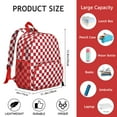 thumbnail image 6 of White Red Checkered Backpack Backpack for School,Cute School Bag,Schoolbag with Adjustable Shoulder Straps & Padded Back,13.8"x11.4"x6", 6 of 6