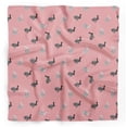 thumbnail image 1 of Bimba Pink Text & Stencil Rabbit Animal Printed Pure Silk Scarf For Hair Neck Head Bandanas For Women 40 x 80 Inches, 1 of 6