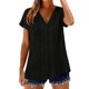 thumbnail image 2 of Camisetas de Manga Corta Extra Larga para las Mujeres Botón de Cuello en V Collar de Placa Túnica Relajada Camiseta de Manga Larga Azul Claro Mujeres, 2 of 8