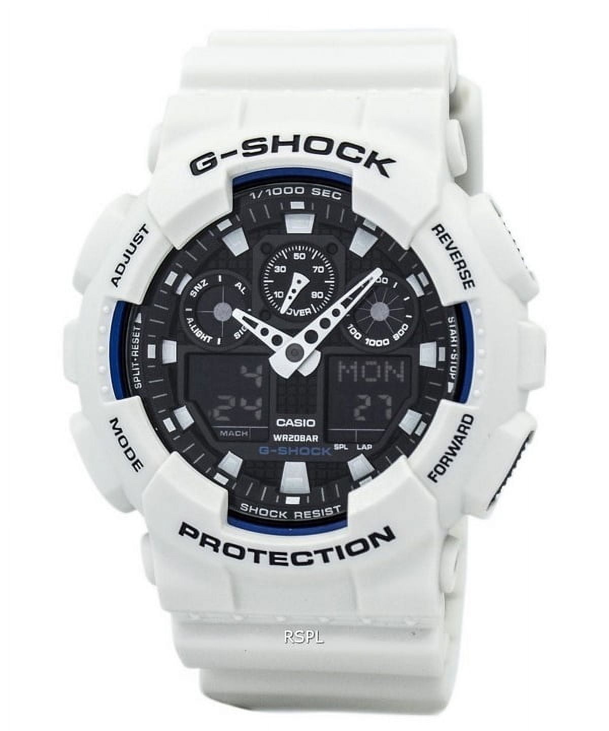 Men s G Shock GA100B 7A White Resin Japanese Quartz Sport Watch Walmart