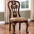 thumbnail image 3 of Formal Traditional Antique Dining Room Furniture 9pcs Set Brown Cherry Pedestal Base Dining Table w Leaf Padded Seat Intricate Design Dining Chairs, 3 of 9