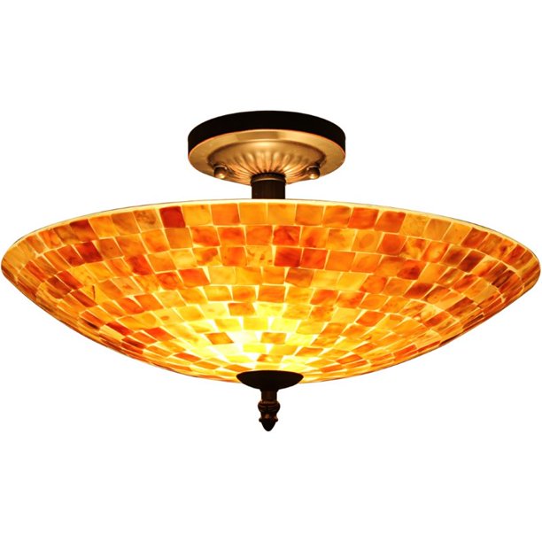CHLOE Lighting SHELLEY Mosaic 2 Light Semiflush Ceiling Fixture 16