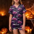 thumbnail image 2 of NIEWTR Kids Halloween Pajamas Cotton Pumpkin Ghost Print Sleepwear Toddler Girls Boys Skull Halloween Pjs Sets, 2 of 5