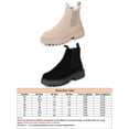 thumbnail image 2 of Daeful Women Comfort Pull On Ankle Boots Walking Winter Shoes Work Wear Resistant Combat Booties Beige 8.5, 2 of 9