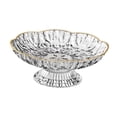 thumbnail image 2 of Cesta de frutas con orificio de drenaje, plato para ensaladas, postres, aperitivos, cuenco decorativo con pedestal. Claro, 2 of 9