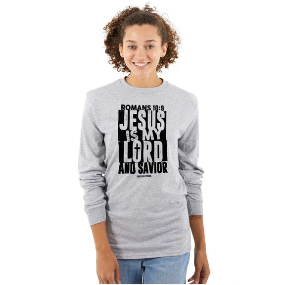 Jesus is my Lord and Savior Faith Long Sleeve TShirt Men Women Brisco Brands S
