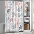 thumbnail image 3 of Coral Turtles Starfish Jellyfish Shells Fabric Shower Curtain Sea Creature Washable Shower Curtains for Bathroom, Waterproof Bath Curtain with Hooks Home Decor 36x72in, 3 of 8