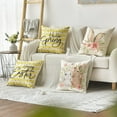 thumbnail image 4 of hofaaa Happy Easter Hello Spring Bunny Ears Yellow Throw Pillow Covers, 18 x 18 Inch Cushion Case Decoration for Sofa Couch Set of 4, 4 of 6