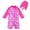 Pink fish scales, variant on Toddler Boy Swimsuit with Sun Hat 0-3 Years Old, UPF 50+ UV Protection One Piece Swimsuit, Back Zipper Cute Printed Kids Swimwear