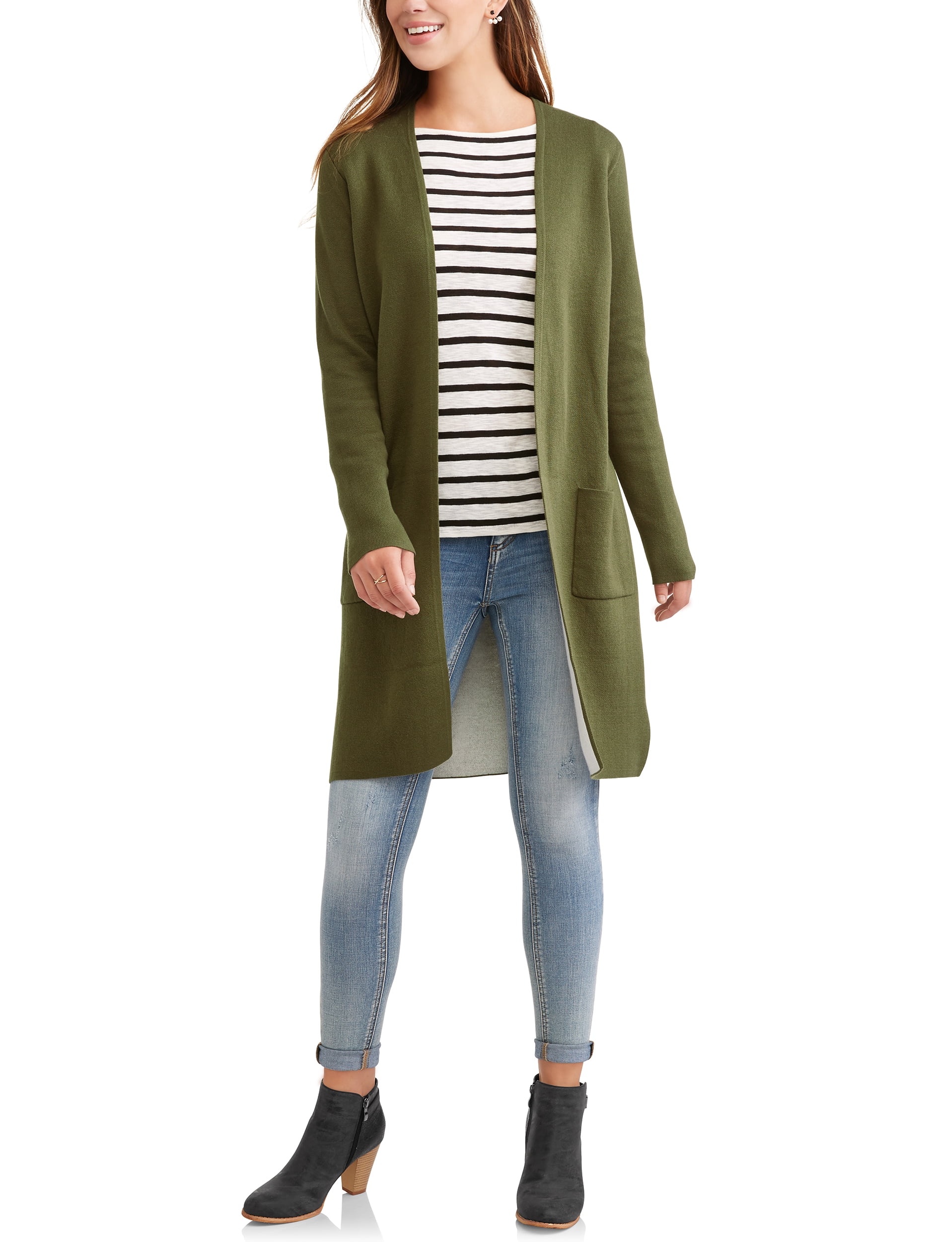 walmart time and tru double knit cardigan