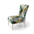 thumbnail image 3 of Designart "Abstracted Perspectives in Yellow and Green II" Yellow Abstract Upholstered Accent Chair - Modern Arm Chair For Living Room, 3 of 7