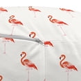 thumbnail image 3 of Bird Pouf Cover with Zipper, Summer Design Exotic Tropical Style Image of Flamingo Standing on 1 Foot, Soft Decorative Fabric Unstuffed Case, 30" W X 17.3" L, Off White Burnt Sienna, by Ambesonne, 3 of 5