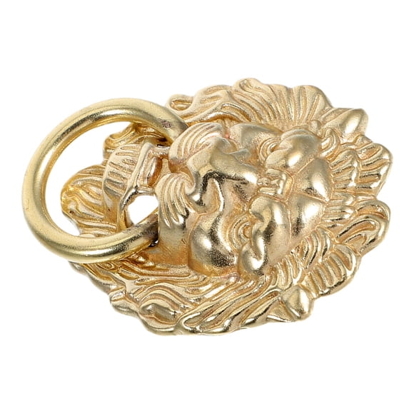 LOLIPPYY Brass Lion Gate Knocker Antique Lion Pull Ring Golden 1Pack