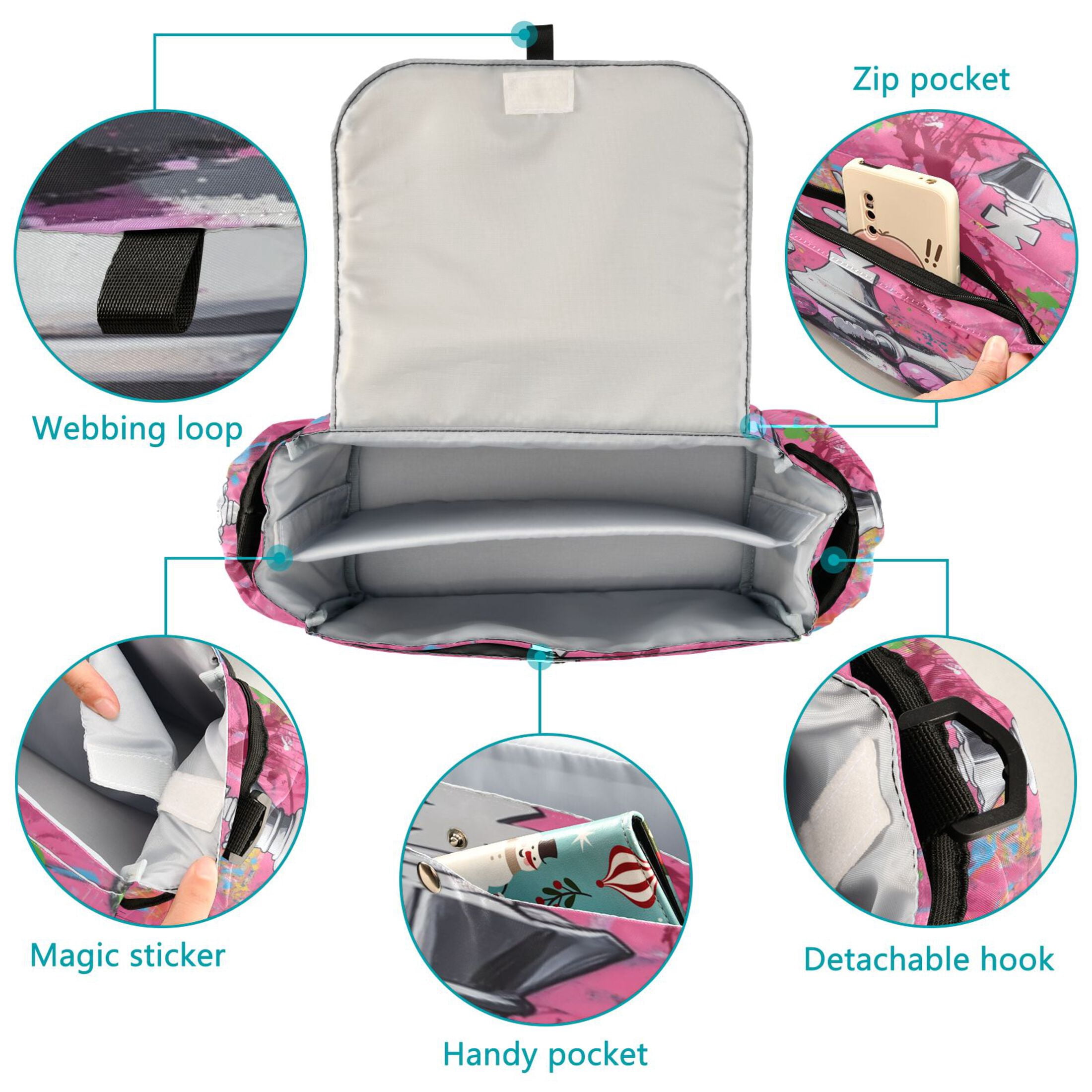 DIXRUYEE Stroller Organizer Chess Pieces in Chaos Printed