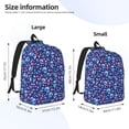 thumbnail image 4 of Daiia Blue Skull Flower Vintage Canvas Backpack for Men and Women ,Hiking Backpack,Travel Laptop Bag for School,Large Capacity Backpack-, 4 of 8