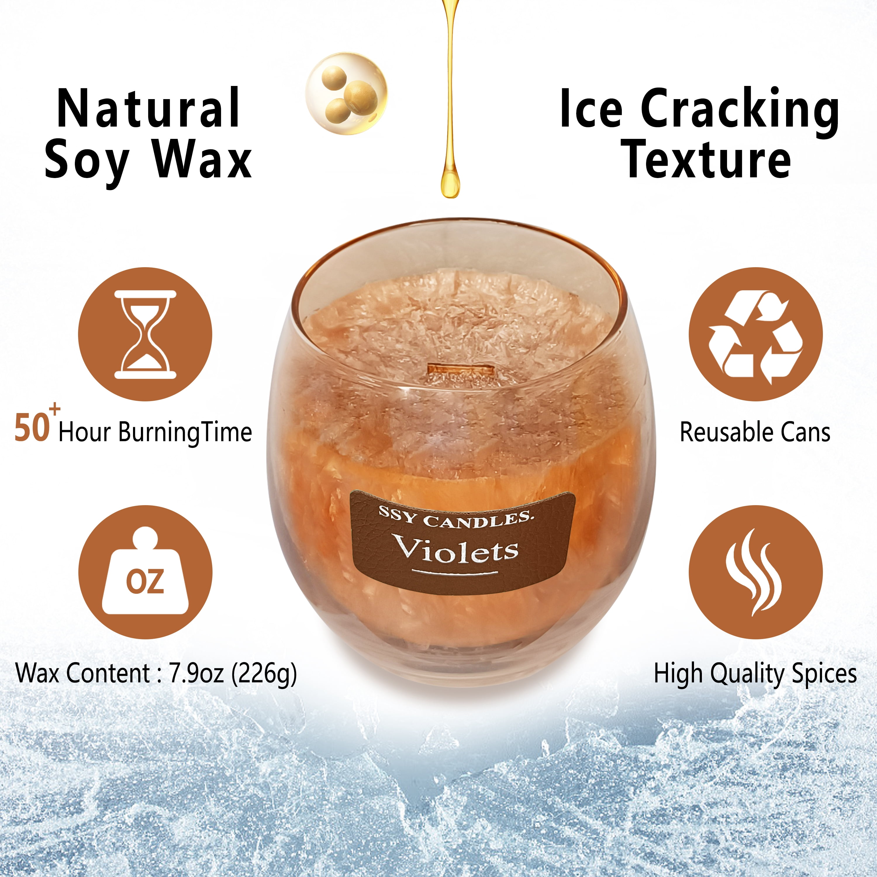 FCMSHAMD Incense Fragrance Scented Candle - Relaxing Aromatherapy, 7.9oz