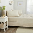 thumbnail image 2 of Great Bay Home Striped Microfiber Wrinkle Resistant Sheet Set  (King, Taupe), 2 of 7