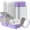 Light Purple, variant on 100 Pcs 5 oz Mini Square Baking Pan with Lid Aluminum Foil Cupcake Pan Brownie Baking Cup Disposable Ramekins Individual Tin Dessert Containers for Kitchen, Food Grade Material (Silver)