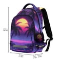 thumbnail image 2 of FORMRS Unisex Backpack Elementary School Travel Bookbag with Reflective Stripes, Pink Digital Art, 2 of 7