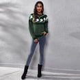 thumbnail image 2 of SWSMCLT Women's Soft Pullover Sweater Long Sleeve Knitted Holiday Knitwear Halloween Warm Halloween Fall Vintage Casual Loose Green 12-14, 2 of 5