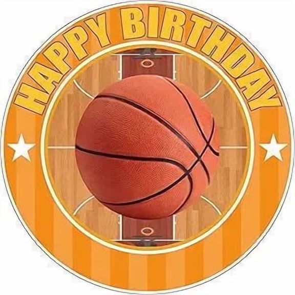 Basketball Edible Icing Image Cake Topper, by Tnct.
