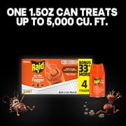 Raid Concentrated Deep Reach Pest Insect Killer & Roach Fogger Insecticide, 1.5 fl oz, 4 Count