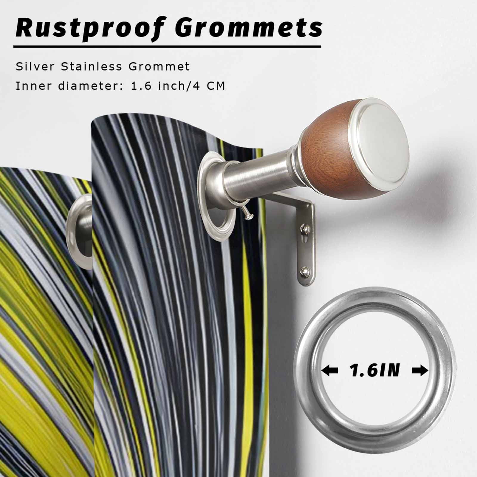 Abstract Swirling Vortex Outdoor Curtains for Patio, Yellow Gray Spiral Lines Dynamic Sunshade Privacy Drapes Grommet Waterproof Outside Curtains for Porch/Cabana/Balcony 54"x 108", 1 Panel