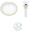 thumbnail image 1 of 19.5-in. W CUPC Oval Bathroom Undermount Sink Set In White - White Hardware - Overflow Drain Incl. AI-20383, 1 of 8