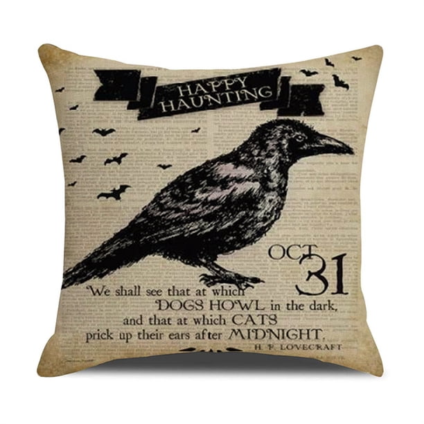 Advancent Funda de almohada decorativa, decoración de Halloween, funda de almohada acogedora con patrón de calabaza, funda de cojín cuadrada para sofá, Decoración del hogar trece SXYM42 Advancent HA060851-13B