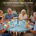 thumbnail image 3 of Round Outdoor Tablecloth with Umbrella Hole and Zipper, Blue Palm Tree Tablecloth with Elastic Waterproof, Summer Botanical Tropical Tree Patio Table Covers for 31" - 35" Picnic Pool Tables, 3 of 9