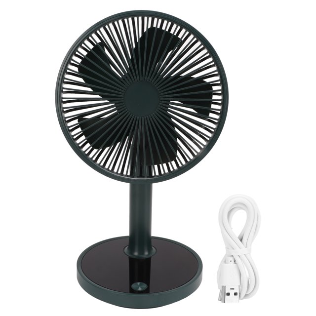 Ventilador de escritorio multifuncional de 4 velocidades ajustable de bajo ruido ventilador de mesa USB portátil para el hogar oficina al aire libre camping verde