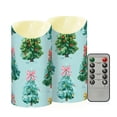 thumbnail image 2 of Watercolor Christmas Trees Colorful Bows Flickering Flameless Candles with Remote Timer Battery Operated LED Tealight Set of 2 S, 2 of 8