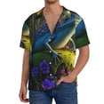 thumbnail image 2 of Disketp Men's Hawaiian Cute Blue Frog Print Shirts Button Down Holiday Beach Shirts-Small, 2 of 5