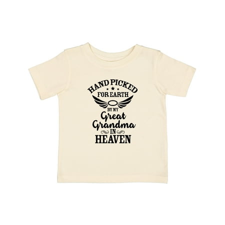 

Inktastic Handpicked for Earth by My Great Grandma in Heaven Gift Baby Boy or Baby Girl T-Shirt