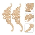 thumbnail image 4 of Soimiss 2Pcs Wood Carving Decal Beige DIY Onlay for Wall Door and Cabinet Use, 4 of 6