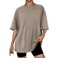thumbnail image 2 of Bovxnpu Women Casual Summer Top, T Shirts for Women, Women's Casual Letter Printed T-Shirt With Round Neck And Shoulder Drop Short Sleeved Top XL, 2 of 4