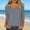 Gray, variant on Womens Casual V-Neck Blouse 3/4 Length Sleeve Cotton Solid Color Tunic Top Flowy Business Casual Shirt Blue,Size XL