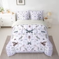 thumbnail image 2 of Homewish Flying Animals 7-Piece Twin Bedding Sets For Teens Boys Girls,Botanical Plants Leaves Bedding Comforter Set,Bohemian Theme Breathable Sheet Sets,Luxury Bedroom Decor,Reversible, 2 of 8