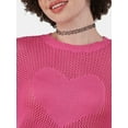 thumbnail image 4 of No Boundaries Heart Mesh Pullover, Lightweight, Women's, Sizes XXS-XXL, 4 of 5