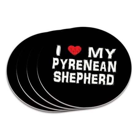 

I Love My Pyrenean Shepherd Stylish Coaster Set