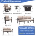 thumbnail image 6 of Kullavik Aluminum Patio Furniture Set with Propane Fire Pit Table 9-seat Metal Outdoor Furniture w/Fire Pit Patio Sectional w/5.1" Cushions for Patio, Backyard, Poolside-Sand, 6 of 7