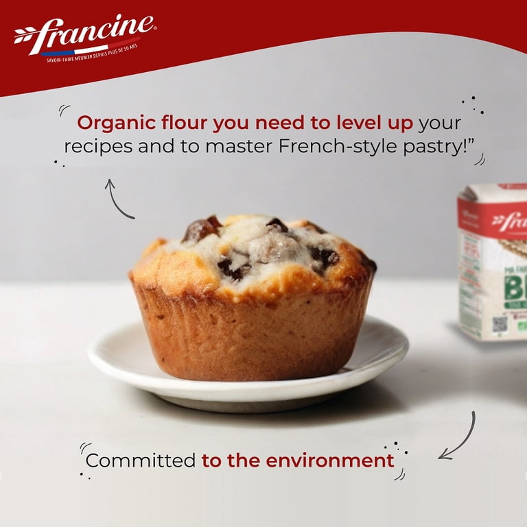 Francine Organic Wheat Flour, 35.3oz/1kg, French T55 Flour